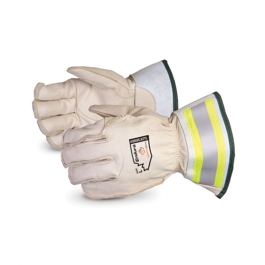 365DLX2TL - Superior Glove®  Endura® Deluxe Kevlar-Lined Lineman Gloves With 3M Reflective Gauntlet Cuffs